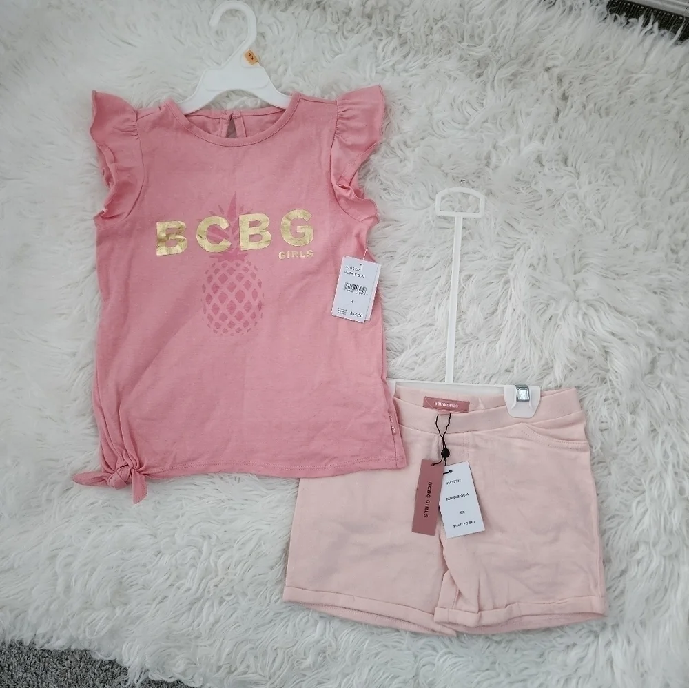 BCBG Girls Shorts Tee set. Bubblegum. Size 6. New. BC